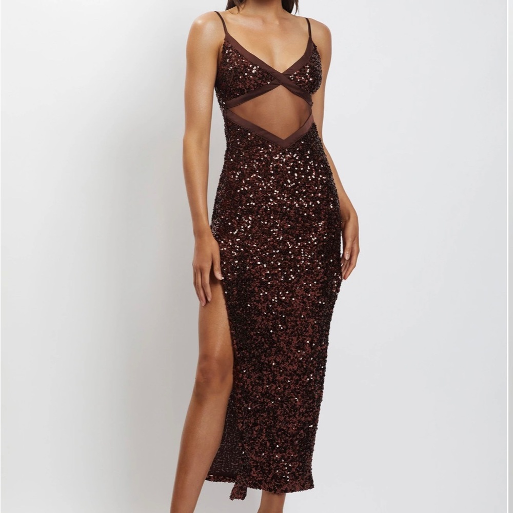 Meshki cut out sequin dress